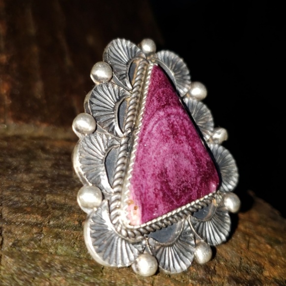 SOLD Vintage Spiny Oyster Native American Ring S 9 - Picture 4 of 8